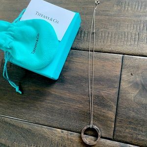 Tiffany Circle Pendant - Silver. Authentic.Comes with original box and pouch.